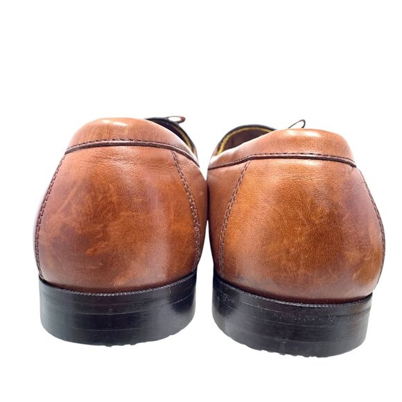Johnston‎ & Murphy Brown Leather Lattice Vamp Tassel Loafers - Picture 9 of 11
